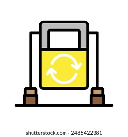 Icono de papelera de reciclaje, Ilustración vectorial, estilo relleno, mejor utilizado para el Web