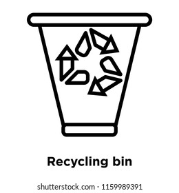 Recycling bin icon vector isolated on white background, Recycling bin transparent sign , line or linear sign, element design in outline style