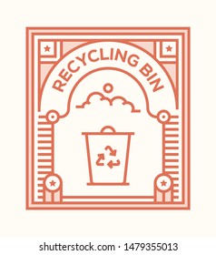 RECYCLING BIN AND ILLUSTRATION ICON CONCEPT
