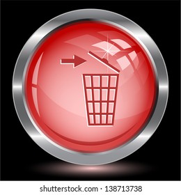 Recycling bin. Internet button. Vector illustration.