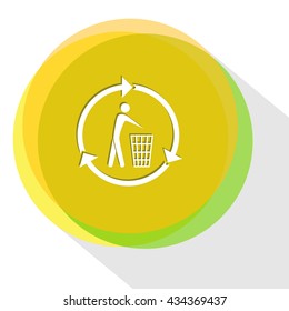 papelera de reciclaje. Plantilla de Internet. Icono del vector.