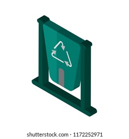 Recycling bin isometric left top view 3D icon