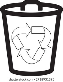 Ilustração do vetor de desenho da linha da lixeira