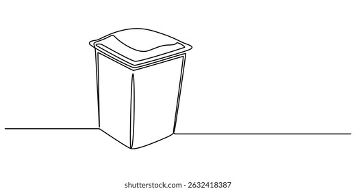 Recycling Bin Line Icon with Editable Stroke, Continuous one line drawing recycle bin, Trash bin continuous one line drawing. Trash can, dustbin, recycle concept. Vector illustration, Plastic recycle.