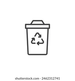 Recycling Bin line icon. linear style sign for mobile concept and web design. Recycling waste outline vector icon. Symbol, logo illustration. Vector graphics