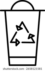 Diseño de icono de Vector de línea de reciclaje