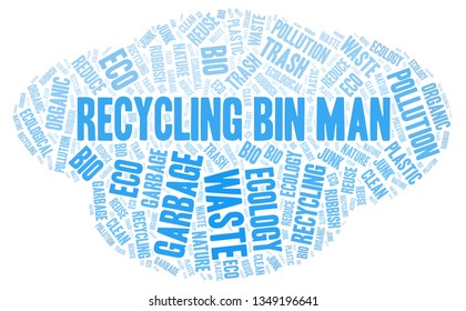 Recycling Bin Man word cloud.