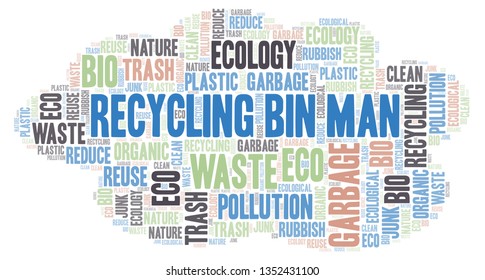 Recycling Bin Man word cloud.