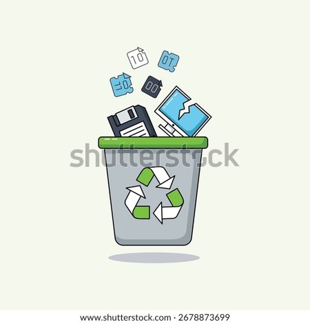 Recycling bin with obsolete technology