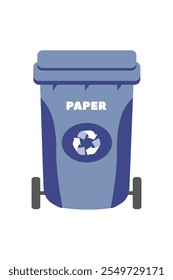 Recycling bin for paper waste in a simplistic design for environmental awareness