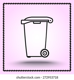 Recycling bin sign icon, vector illustration. Flat design style
