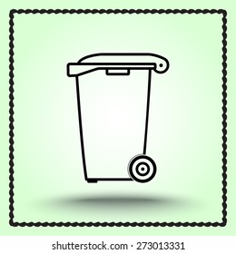 Recycling bin sign icon, vector illustration. Flat design style