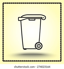Recycling bin sign icon, vector illustration. Flat design style