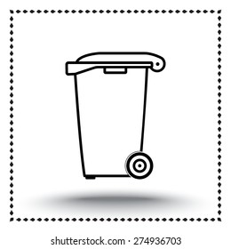 Recycling bin sign icon, vector illustration. Flat design style