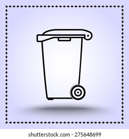 Recycling bin sign icon, vector illustration. Flat design style