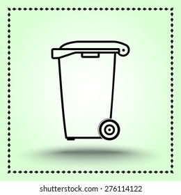 Recycling bin sign icon, vector illustration. Flat design style