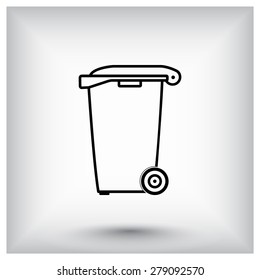 Recycling bin sign icon, vector illustration. Flat design style