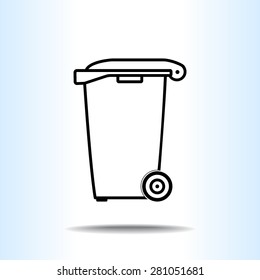 Recycling bin sign icon, vector illustration. Flat design style