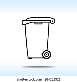 Recycling bin sign icon, vector illustration. Flat design style