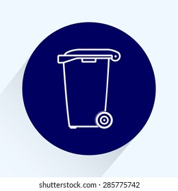 Recycling bin sign icon, vector illustration. Flat design style