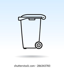 Recycling bin sign icon, vector illustration. Flat design style