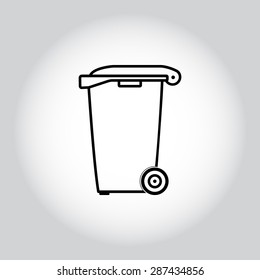 Recycling bin sign icon, vector illustration. Flat design style