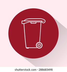 Recycling bin sign icon, vector illustration. Flat design style