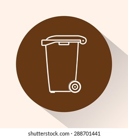 Recycling bin sign icon, vector illustration. Flat design style
