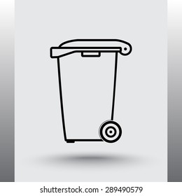 Recycling bin sign icon, vector illustration. Flat design style
