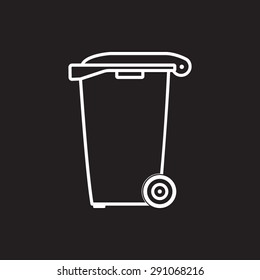 Recycling bin sign icon, vector illustration. Flat design style