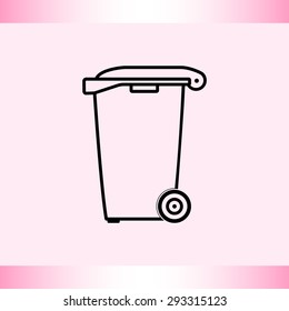 Recycling bin sign icon, vector illustration. Flat design style