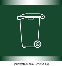 Recycling bin sign icon, vector illustration. Flat design style