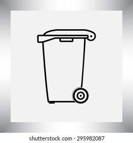 Recycling bin sign icon, vector illustration. Flat design style