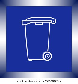 Recycling bin sign icon, vector illustration. Flat design style
