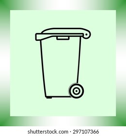 Recycling bin sign icon, vector illustration. Flat design style