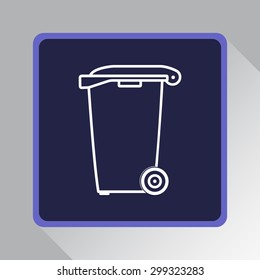 Recycling bin sign icon, vector illustration. Flat design style