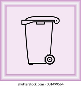 Recycling bin sign icon, vector illustration. Flat design style