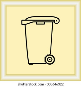 Recycling bin sign icon, vector illustration. Flat design style