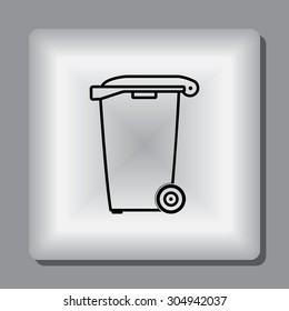 Recycling bin sign icon, vector illustration. Flat design style