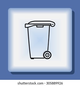 Recycling bin sign icon, vector illustration. Flat design style
