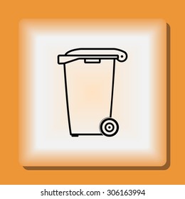 Recycling bin sign icon, vector illustration. Flat design style
