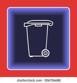 Recycling bin sign icon, vector illustration. Flat design style