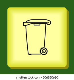 Recycling bin sign icon, vector illustration. Flat design style