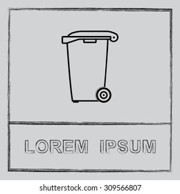 Recycling bin sign icon, vector illustration. Flat design style