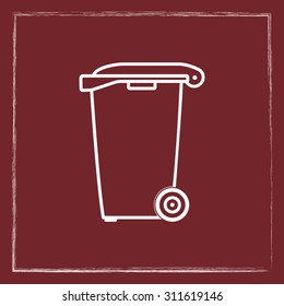 Recycling bin sign icon, vector illustration. Flat design style
