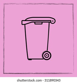Recycling bin sign icon, vector illustration. Flat design style