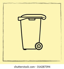 Recycling bin sign icon, vector illustration. Flat design style