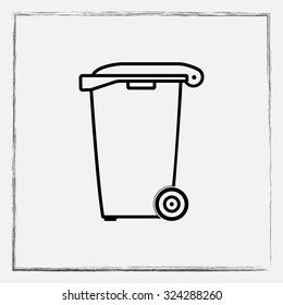 Recycling bin sign icon, vector illustration. Flat design style