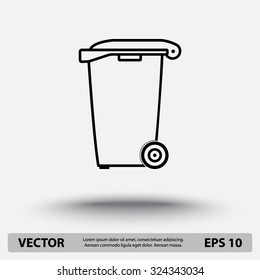 Recycling bin sign icon, vector illustration. Flat design style