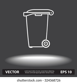Recycling bin sign icon, vector illustration. Flat design style